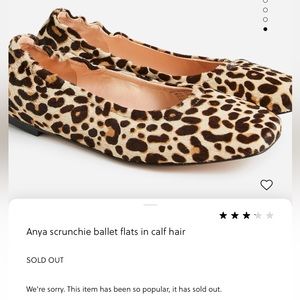 J. Crew Anya Leopard Scrunchie Ballet Flat in Calf Hair Sz 9.5